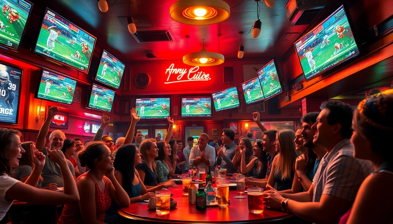 Experience the excitement of a mix parlay bet in a lively sports bar filled with enthusiastic fans.