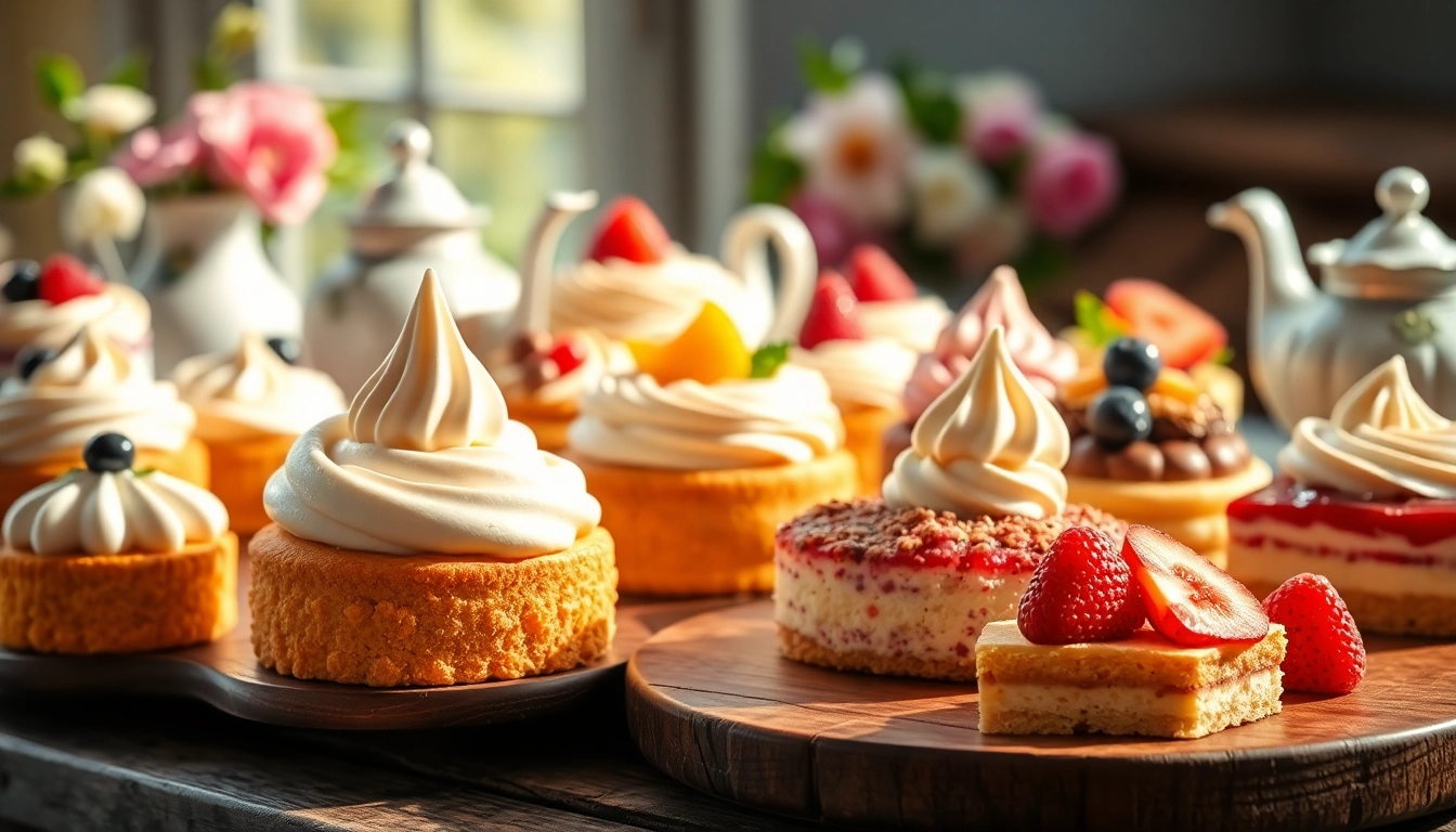 Geniet van gelaagde mousseline desserts op een rustieke tafel.