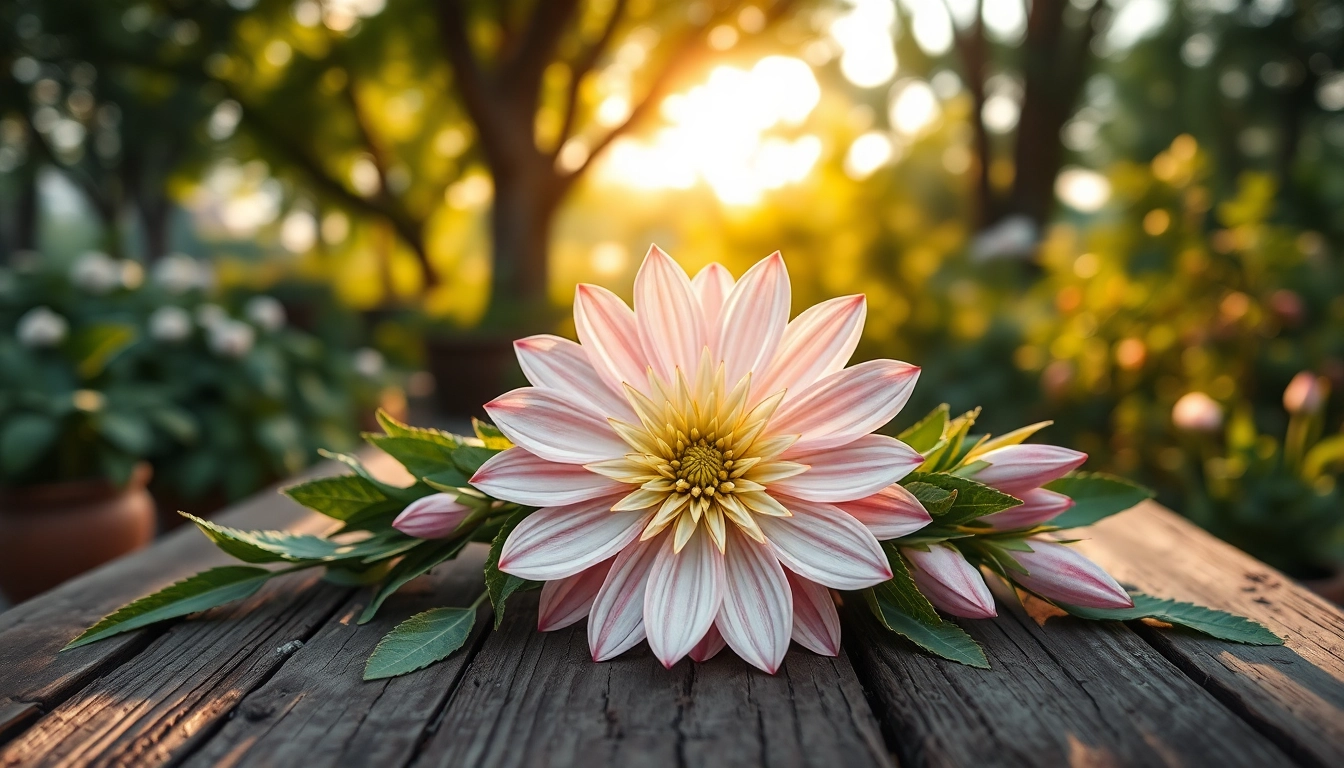Shop vibrant charlotte’s web flower for sale artfully displayed on a rustic wooden table.