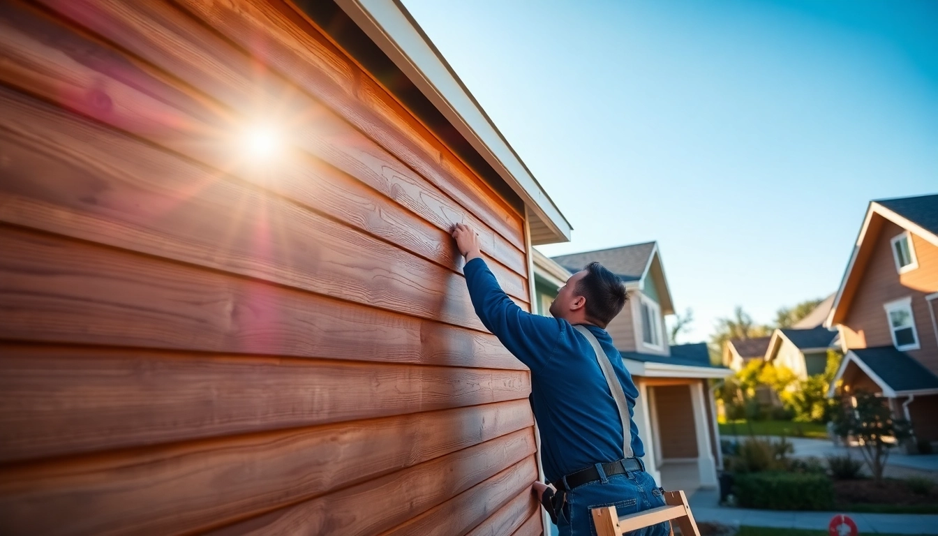 Contractors performing Siding Replacement Tigard Oregon with various materials in a bright suburban setting.